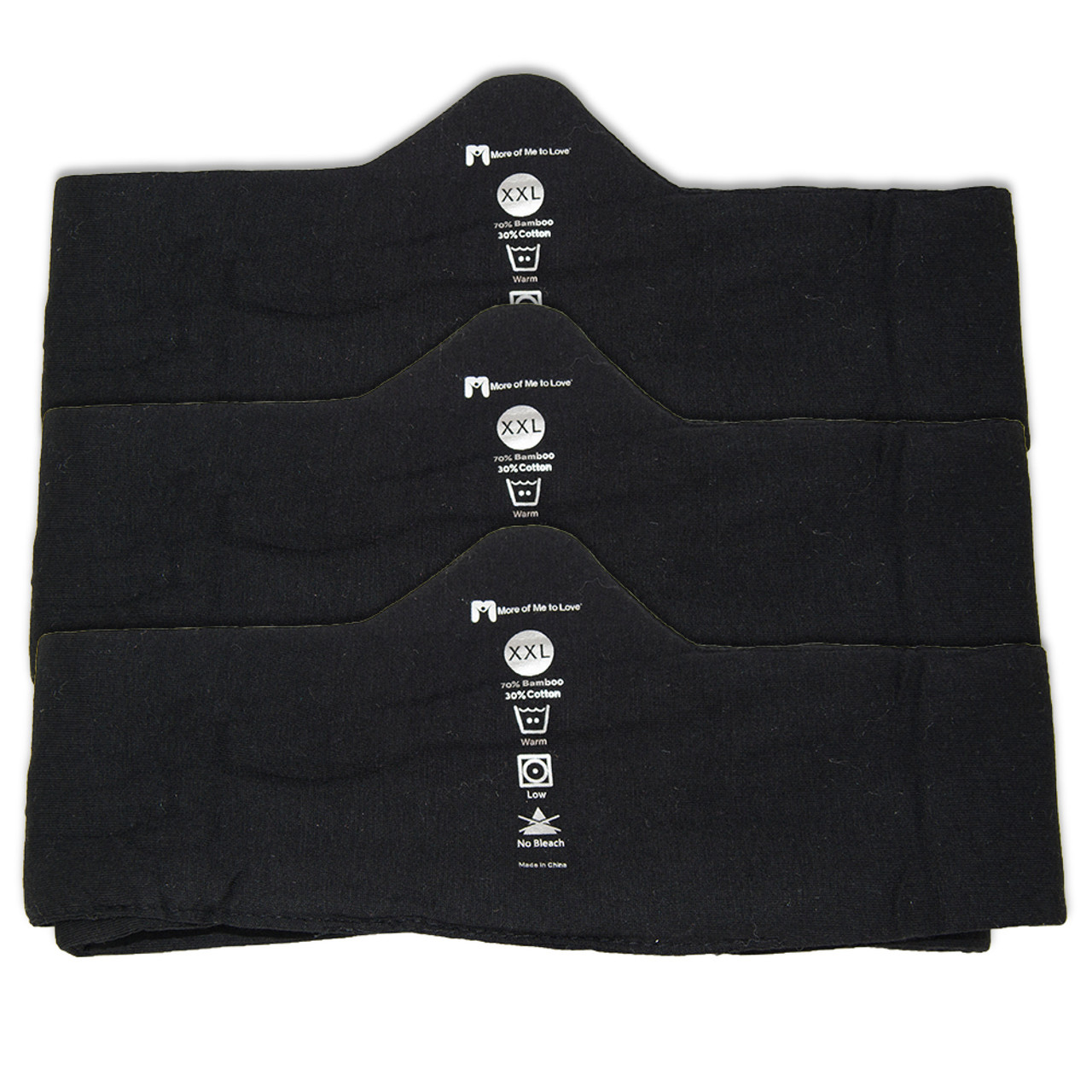 100% Cotton Bra Liner 3-Pack - Black / White / Beige - X-Large (2
