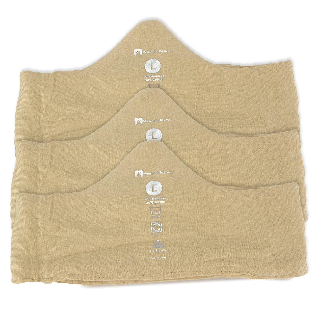 More of Me to Love 100% Pure Bamboo Cotton Bra Liner Beige, 3-pk, L - India