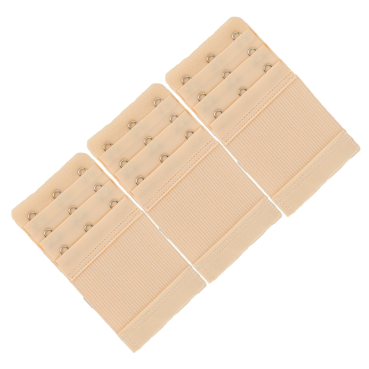 Elastic Bra Extender, 2-Hook, Beige (3-pack) by More of Me to Love