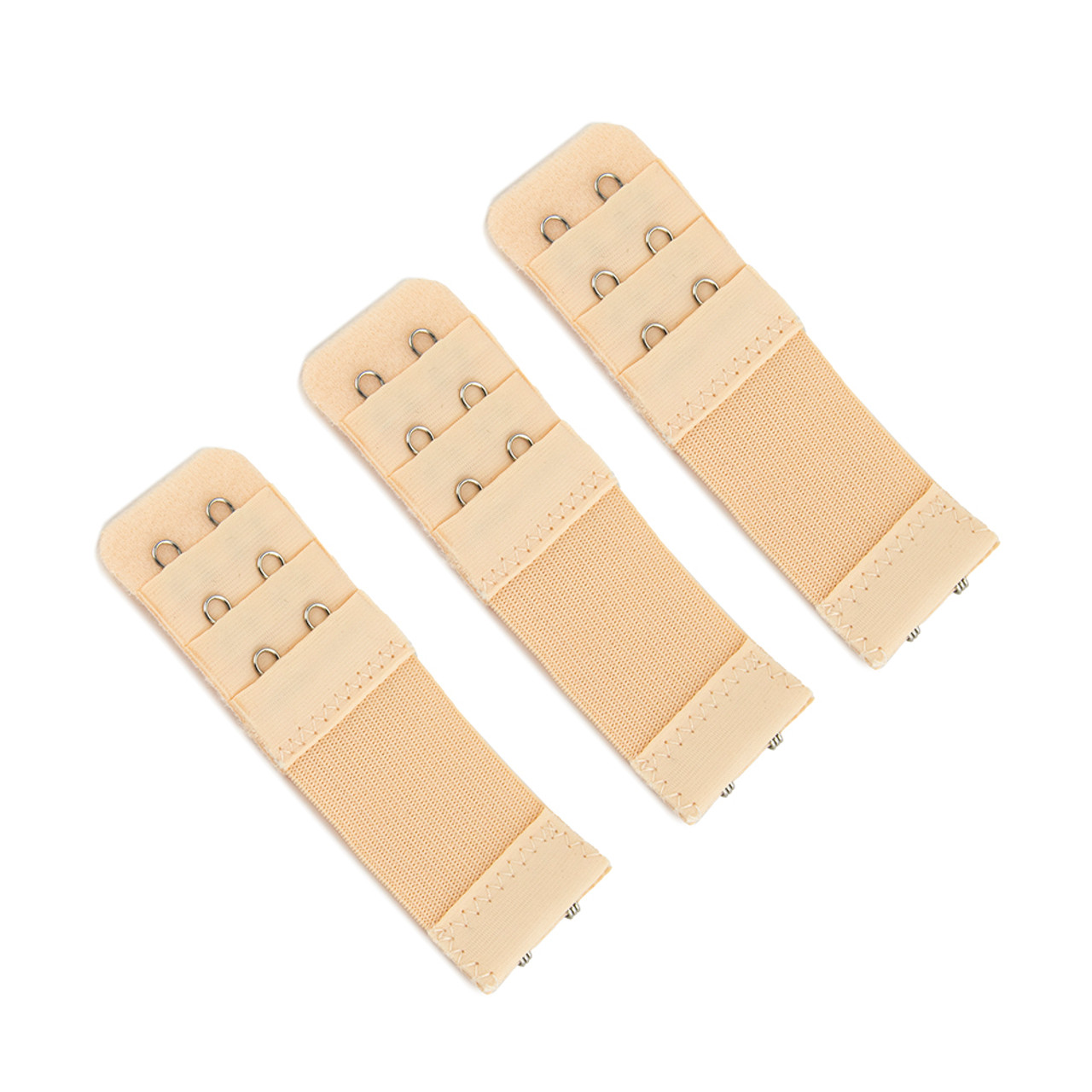 Stretch Elastic Bra Extender 3-Pack in Black, White and Beige (2-Hook,  Beige) : : Clothing, Shoes & Accessories