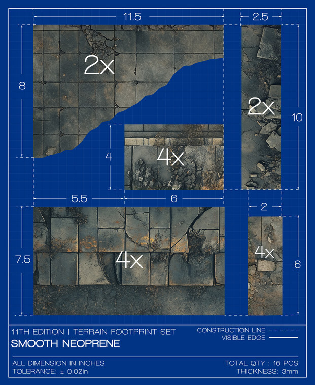 Matched Play Terrain Footprint Set (Neoprene) | 11th Edition