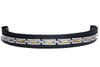 Browband Stainless Steel Gold Black Leather Design