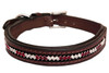 Dog Collar Medium Diagonal 3 Red 3 Clear