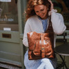 Keri Leather Crossbody Bag with Pocket, Brown