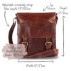 Ashley Leather Messenger Pocket Bag, Brown