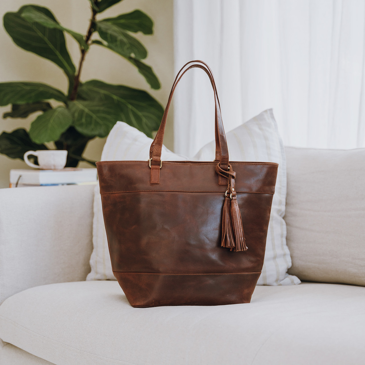 Brown Leather Purse - Brown Leather Handbag - Qisabags
