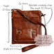 Ashley Leather Messenger Pocket Bag, Tan