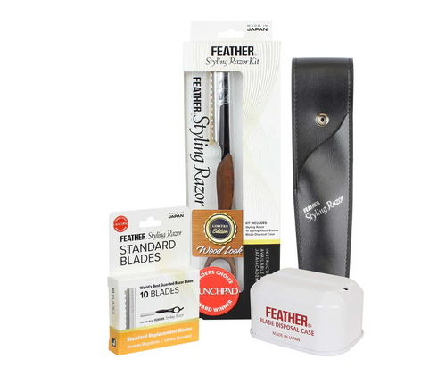 Feather Styling Razor Kit - Wood Look