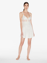 Slip Dress in off-white modal with embroidered tulle_1