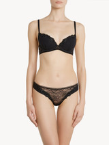 Push-up Bra in black Lycra with Leavers lace_1