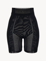 Shorts in black stretch tulle_0