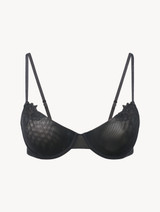 Balconette Bra in black in stretch tulle_0