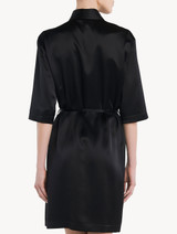 Silk long shirt in black_2