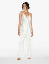 Off-white camisole in silk with macramé frastaglio_3