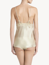 Off-white silk camisole with macramé frastaglio_2