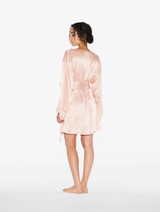 Powder pink silk short robe with frastaglio_2