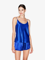 Silk camisole top in electric blue_1