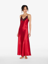 Red long nightgown with frastaglio_1