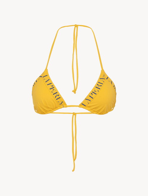 Triangle bikini top in yellow with logo_0
