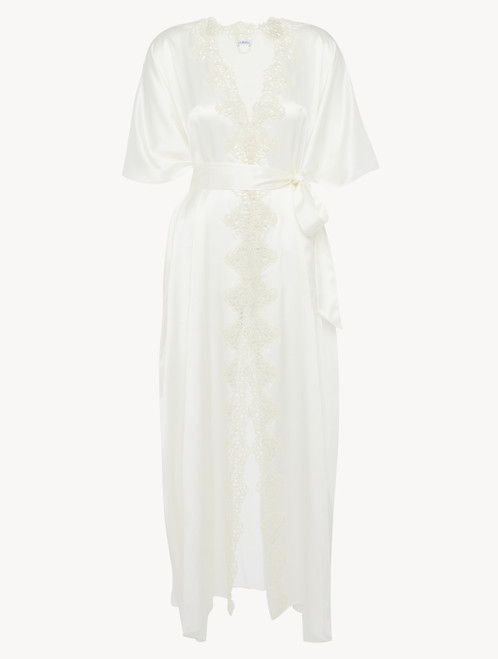 Off-white long silk robe with macramé_4
