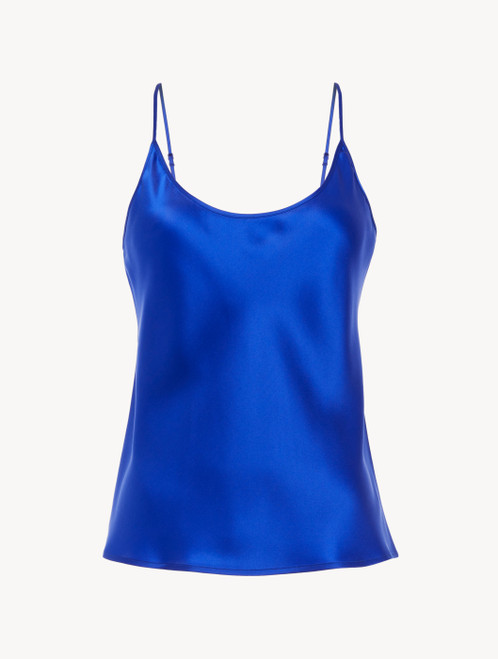 Silk camisole top in electric blue_4