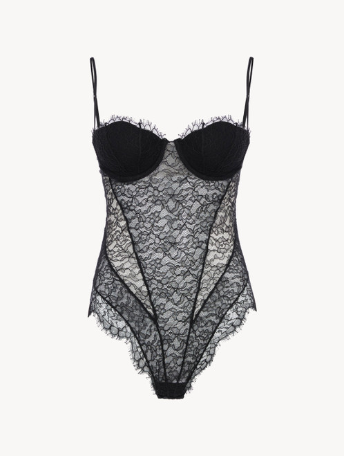  La Perla, Brigitta Lace Bodysuit, 32B, Black : Luxury Stores