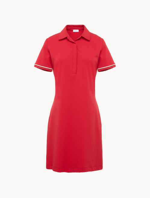 Monogram Polo Dress in red_7