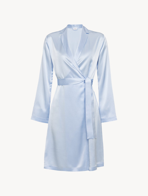 Azure silk short robe_2