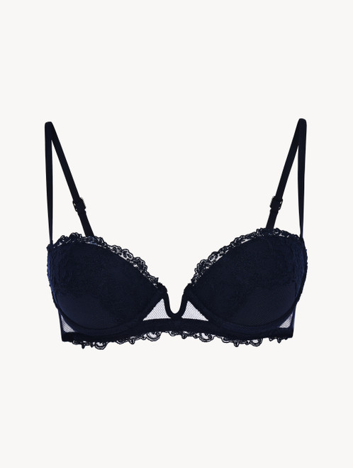 Luxury Lace Bandeau Bra in Dark Blue | La Perla