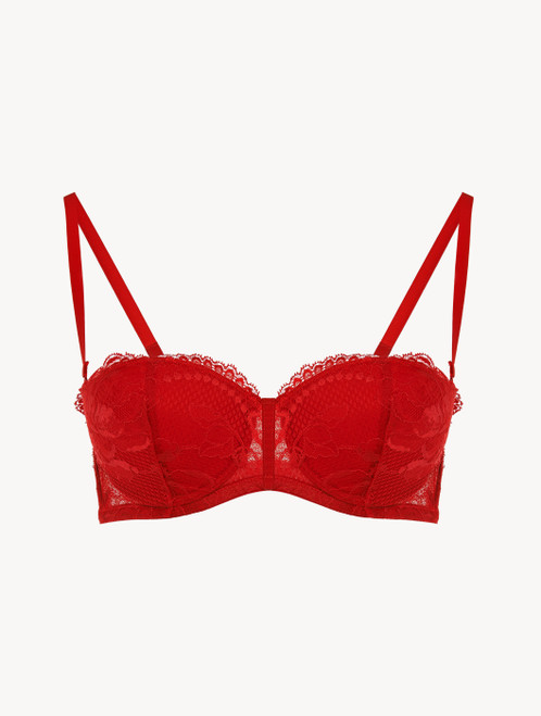 Red lace padded bra clearance