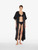 Black long silk robe with  macramé_6