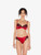 Silk Underwired Bra in red with black frastaglio_1