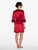 Red silk short robe with black frastaglio_2