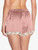 Silk Shorts with Leavers lace in Pink_2