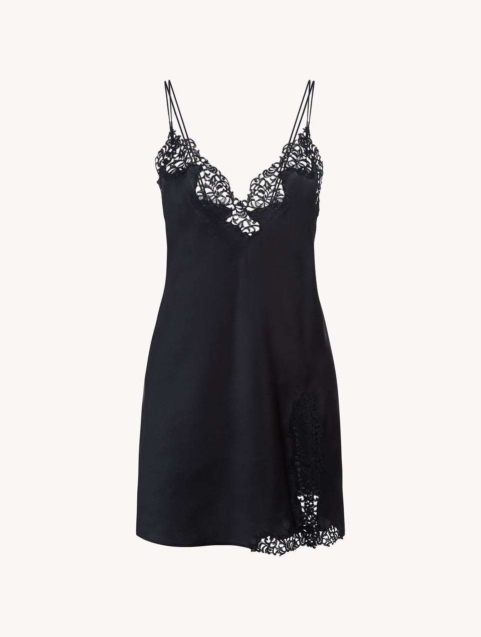 Short Silk Slip Dress in Pearl