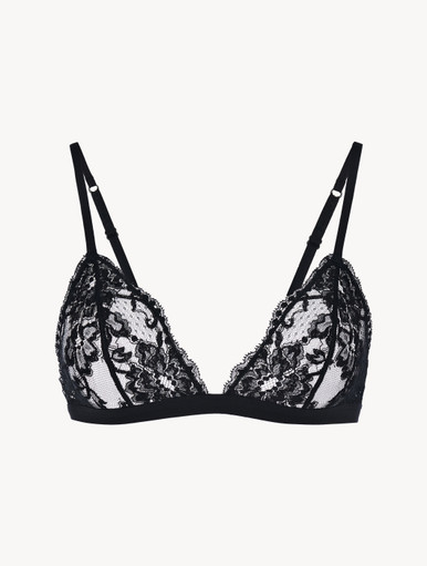 【la peau de gem】strap bra【Black】 Victoria's Secret Very Sexy shine straps crystals
