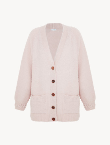 【値下げ中】ALPACA TOUCH FLOWER CARDIGAN Alpaca cardigan flower sequins Fawn | blue | Dante6
