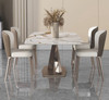 White Gold Sintered Stone Dining Table