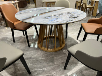 B023-L310 Round Blue Jade Top Sintered Stone Dining Table
