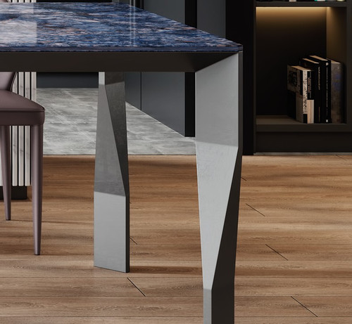 Sapphire Blue Sintered Stone Dining Table