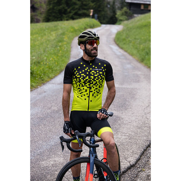 Nalini New Atlanta Boxes Yellow Black Jersey | italian Cycling Jerseys
