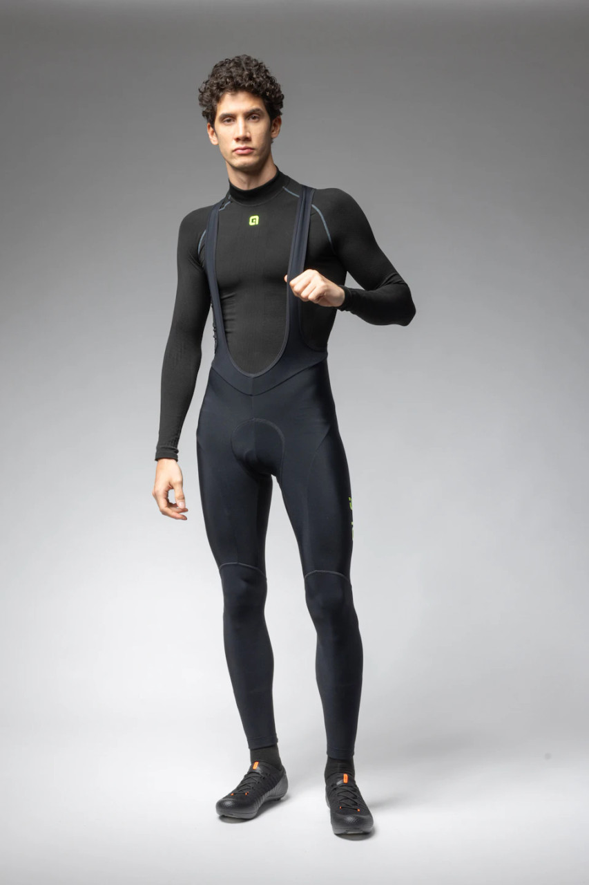 ALE' Pragma Winter 4H Pad Black Bib Tights | Italian Cycling Bibs