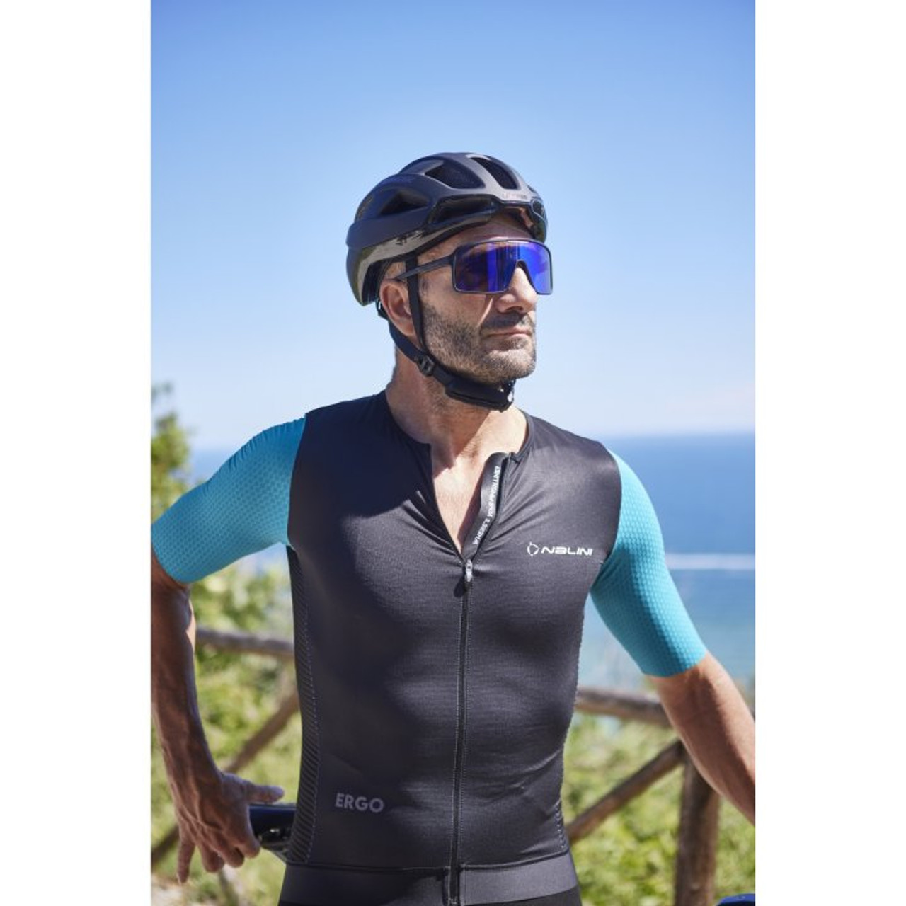 DEUS × Nalini サイクルビフ XL Nalini Laser Black Blue Jersey | italian Cycling Jerseys