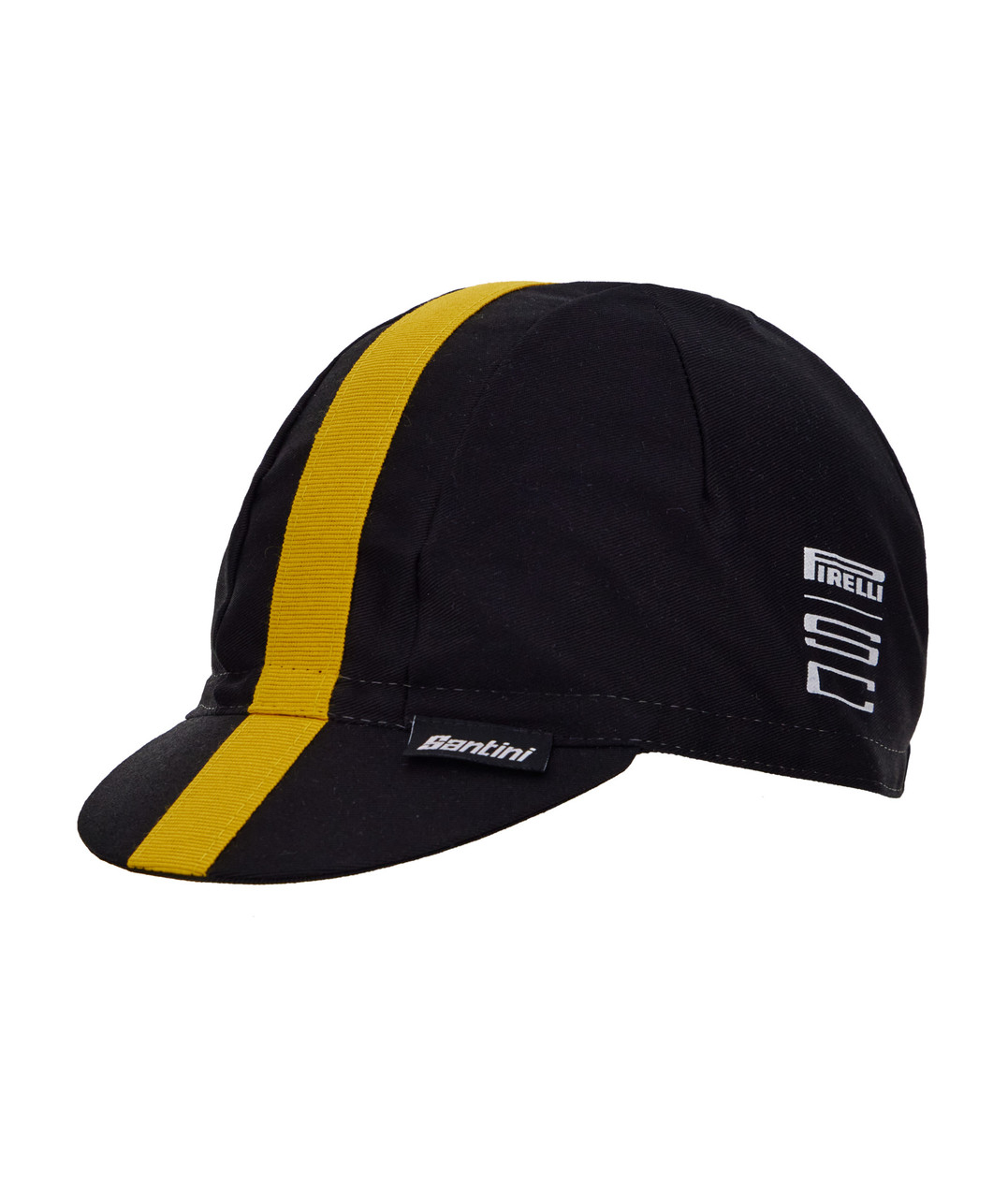 Santini Pirelli Sport Club Black Gold Stripe Cap | Italian Cycling Hat