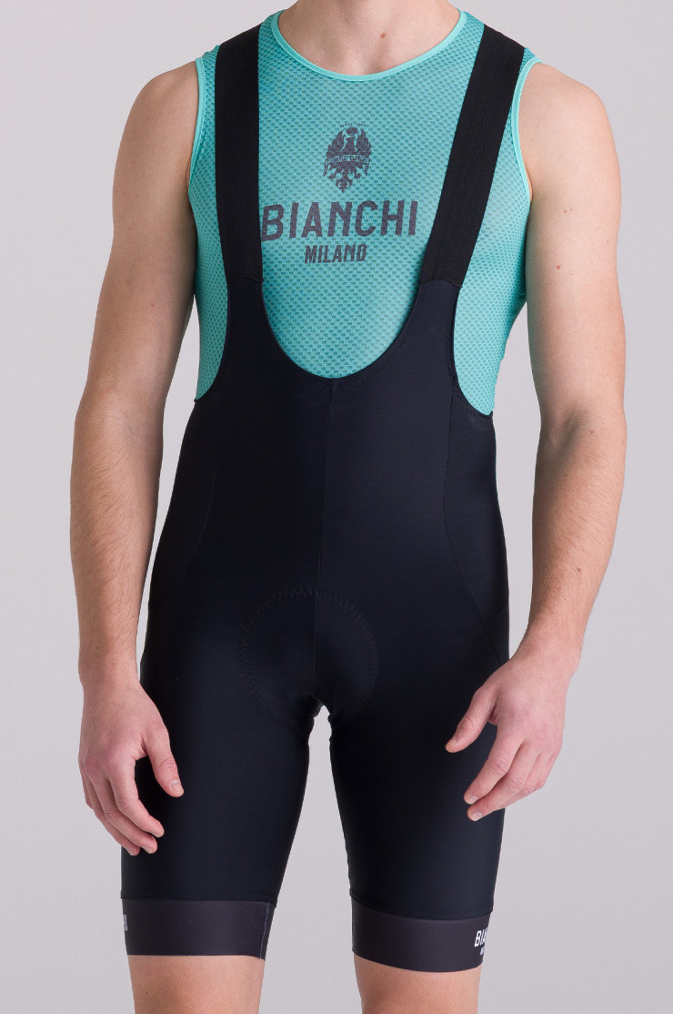 Bianchi Milano Classic Black Bib Shorts | Italian Cycling Bibs