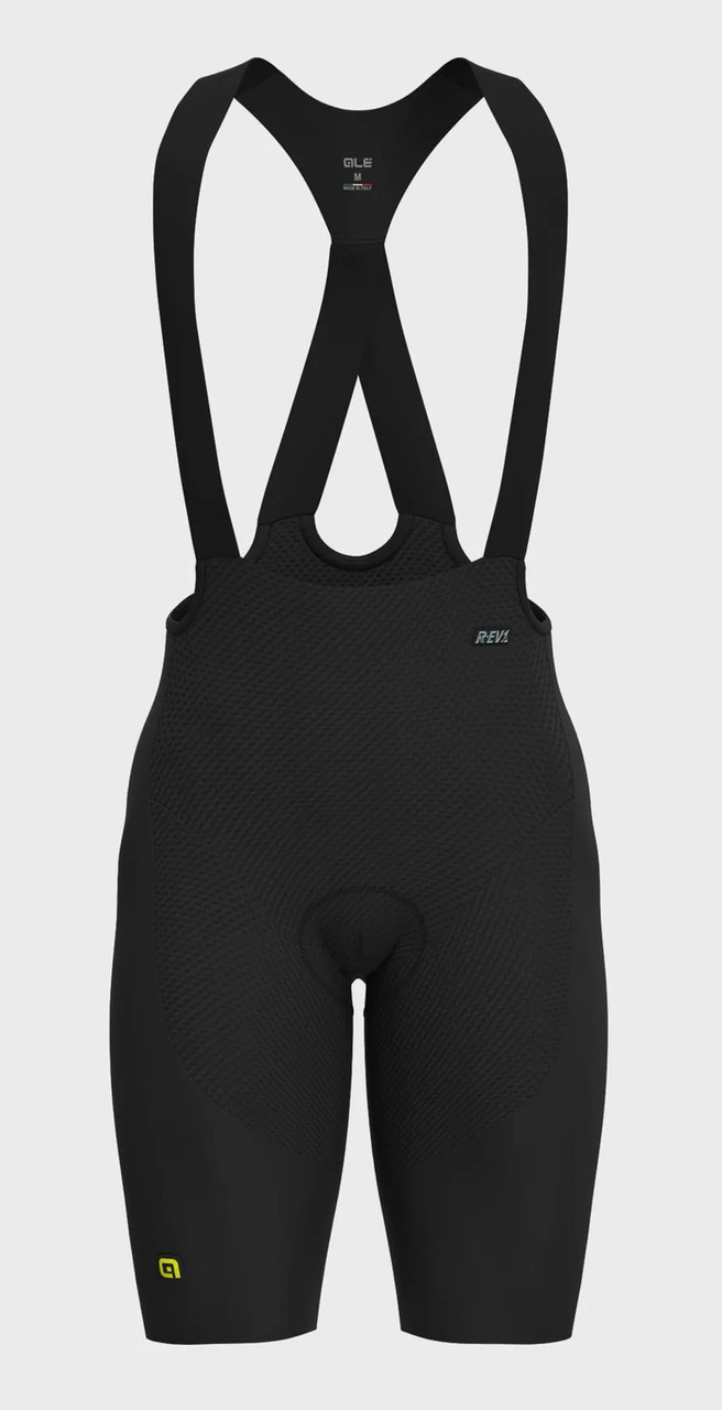ALE' Voltage R-EV! 12H Pad Black Bib Shorts | Italian Cycling Bibs