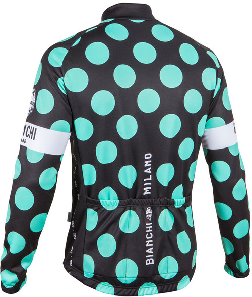 Bianchi Milano Storia1 Black Polka Dot Long Sleeve Jersey Rear