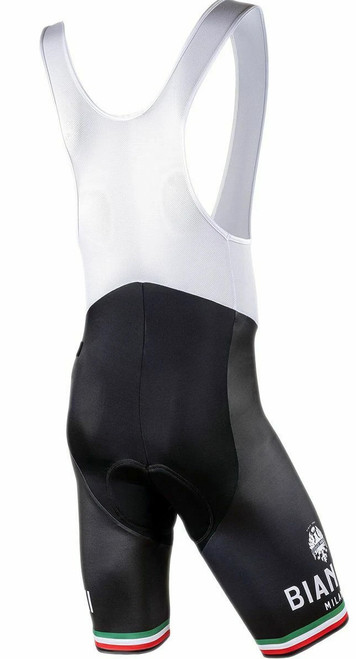 Bianchi Milano Black Pelau Bib Shorts Rear