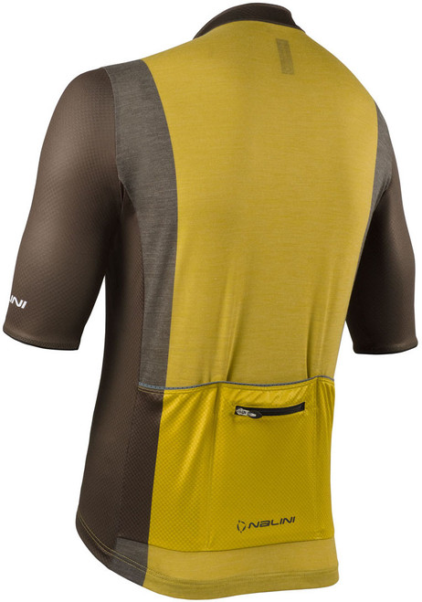 Nalini New Wool Olive Gravel Jersey Rear Nalini New Wool Olive Gravel Jersey Rear