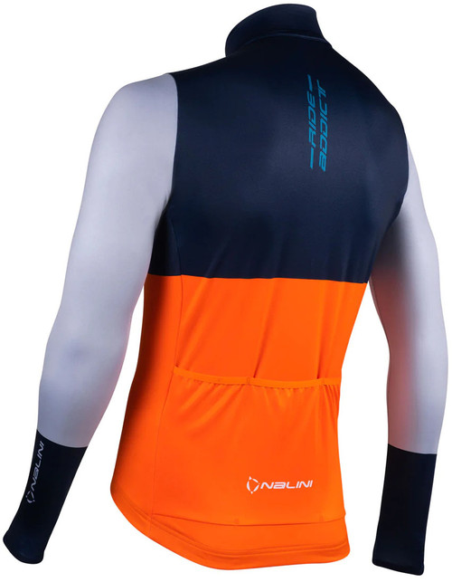 Nalini Warm Fit Blue Orange Long Sleeve Jersey Rear Nalini Warm Fit Blue Orange Long Sleeve Jersey Rear
